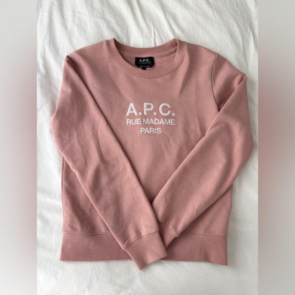 A.P.C. Tina Crewneck Cotton Sweatshirt pink